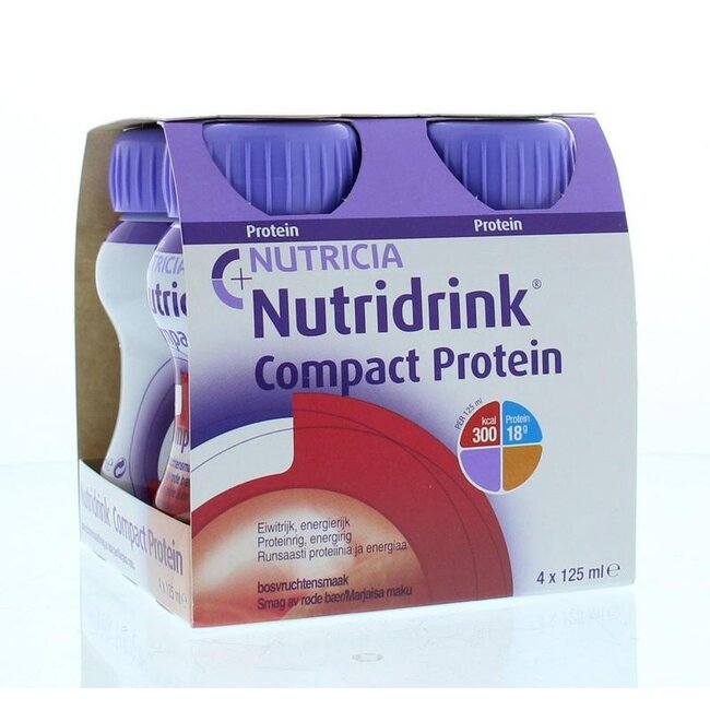Nutridrink Compact protein rode vruchten 125 gram  4 Stuks