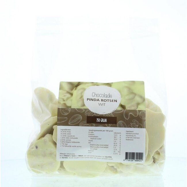 Chocolade pindarotsen wit 750 Gram
