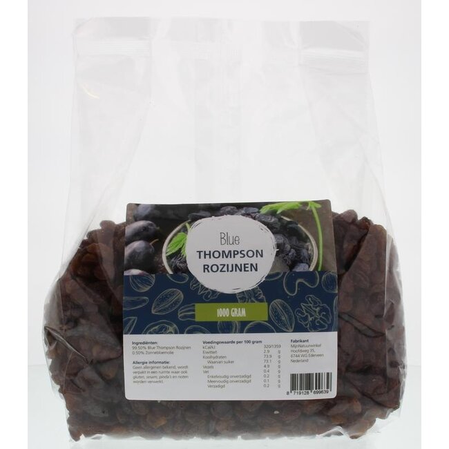 MijnNatuurwinkel Blue thompson rozijnen 1 Kilogram