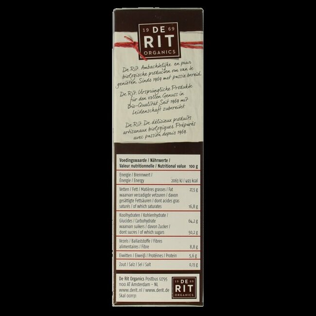 De Rit Chocoreale hagelslag extra puur bio 200 Gram