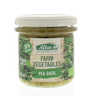 Allos Allos Farm vegetables doperwten & basilicum bio 135 Gram