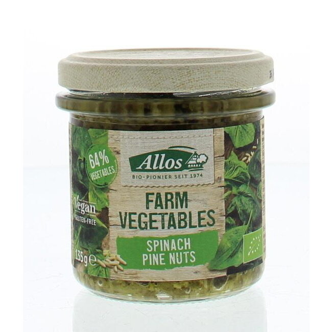Allos Farm vegetables spinazie & pijnboompitten bio 135 Gram
