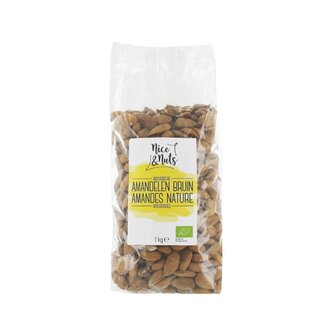 Nice & Nuts Nice & Nuts Amandelen bruin bio 1 Kilogram