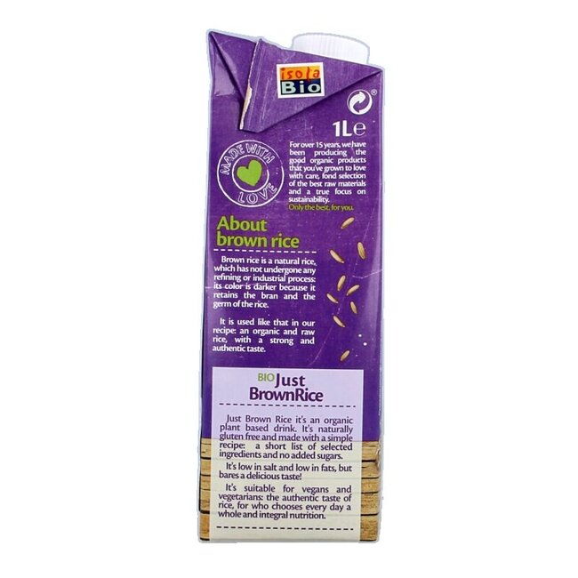 Isola Bio Just brown rice bio 1 Liter