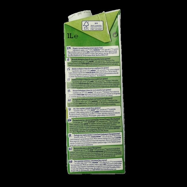 Isola Bio Rijstdrank hazelnoot bio 1 Liter