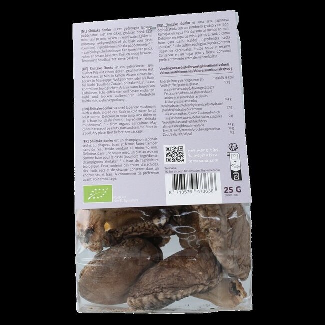 TerraSana Shiitake donko bio 25 g