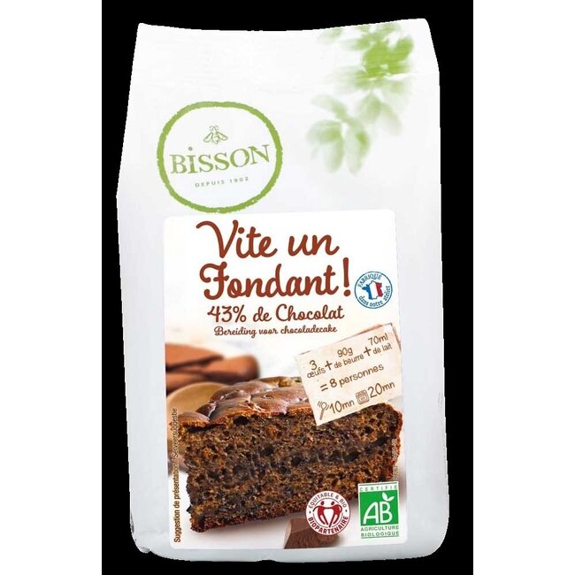 Bisson Bakmix voor chocoladecake bio 300 Gram