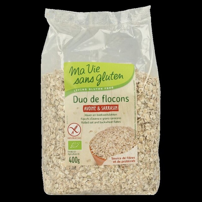 Haver en boekweit vlokken glutenvrij bio 400 Gram