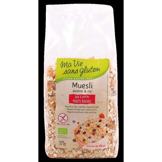 Ma Vie Sans Ma Vie Sans Muesli haver/rijst 4 rode vruchten glutenvrij bio 375 Gram