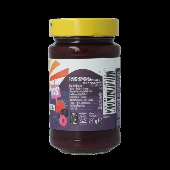 Zonnatura Fruitspread woudvruchten 75% bio 250 Gram