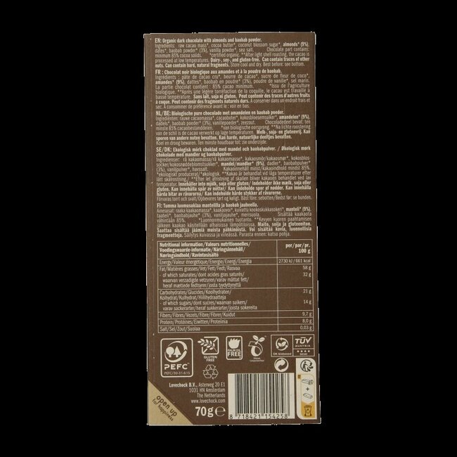 Lovechock Amande baobab bio 70 Grammes