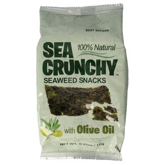 Sea Crunchy Sea Crunchy Nori zeewier snack met olijf olie 10 Gram