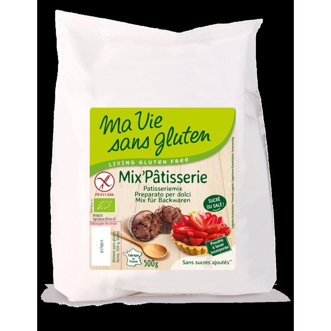 Gebak patisseriemix glutenvrij bio 500 Gram