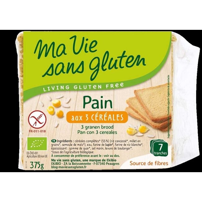 Ma Vie Sans Brood 3 granen glutenvrij bio 375 Gram