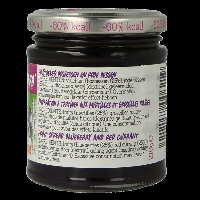 Damhert Confiture myrtille/groseille low carb 210 g