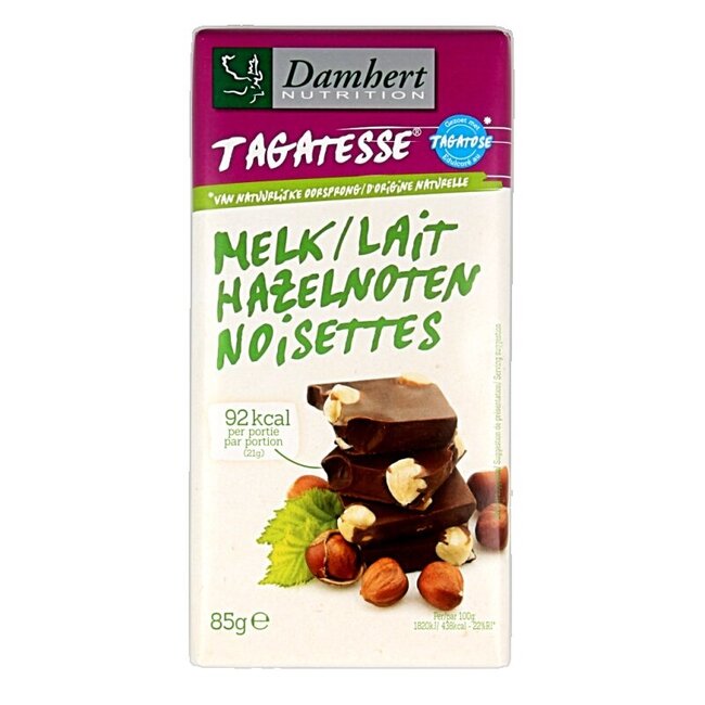 Damhert Chocoladetablet noten minder suikers 85 Gram