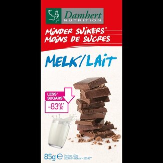 Damhert Damhert Chocoladetablet melk minder suikers 102 Gram