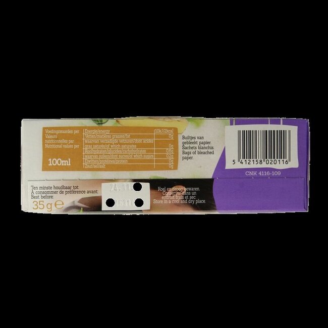 Damhert Thé bio gingembre citron vert 20 Sachets