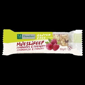 Damhert Damhert Mueslireep framboos glutenvrij 30 Gram