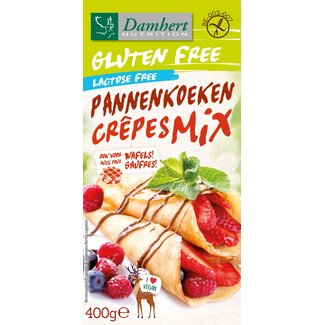 Damhert Damhert Pannenkoeken en wafelmix gluten- & lactosevrij 400 Gram