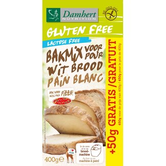 Damhert Préparation pour pain blanc sans gluten Damhert 400 Grammes