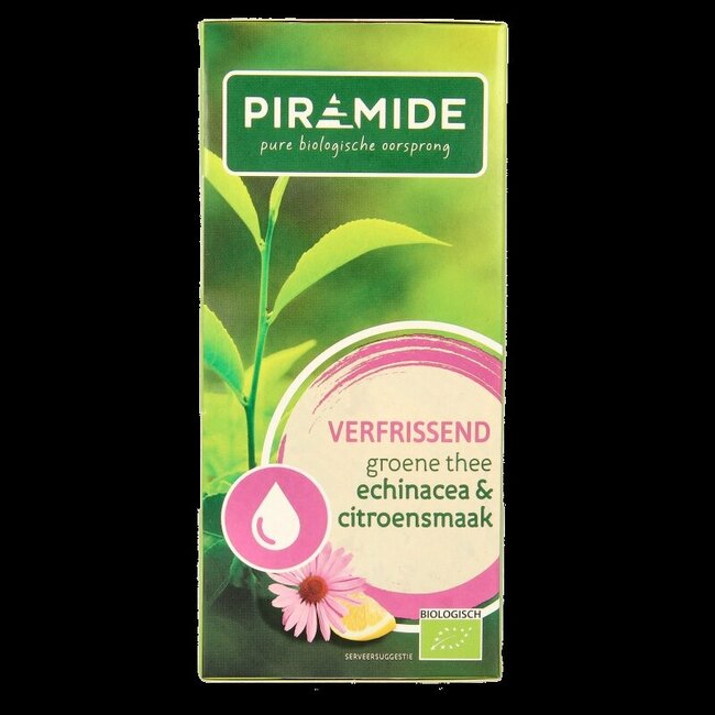 Piramide Verfrissend groene thee citroen & echinacea bio 20 Zakjes
