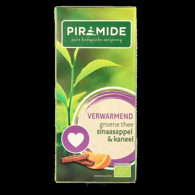 Piramide Verwarmend groene thee sinaasappel & kaneel bio 20 Zakjes