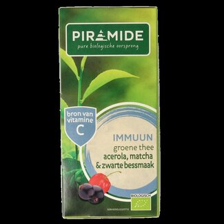 Piramide Piramide Immuun groene thee acerola matcha & zwarte bes bio 20 Zakjes