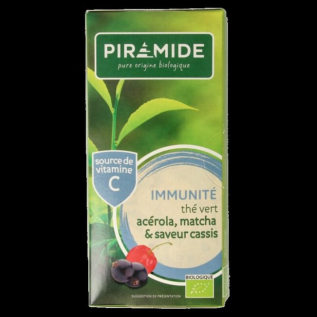 Piramide Thé vert Immunité acérola matcha & cassis bio 20 sachets