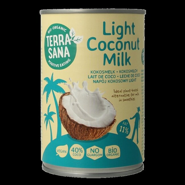 TerraSana Kokosmelk light 11% vet bio 400 Milliliter
