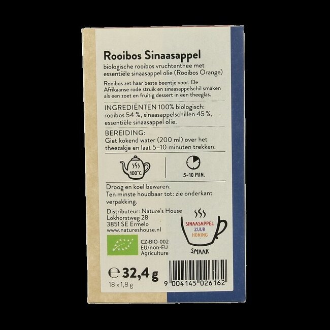 Thé Rooibos & Orange Bio Sonnentor, 18 Sachets