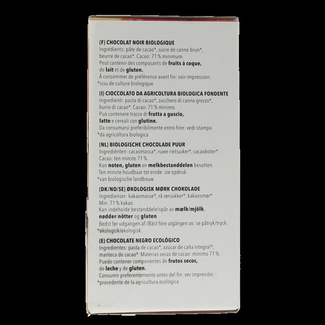 Vivani Chocolat naps pur 5 grammes bio 200 Pièces