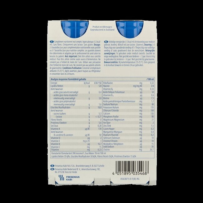 Fresubin Energy drink cassis 200ml 4 Stuks