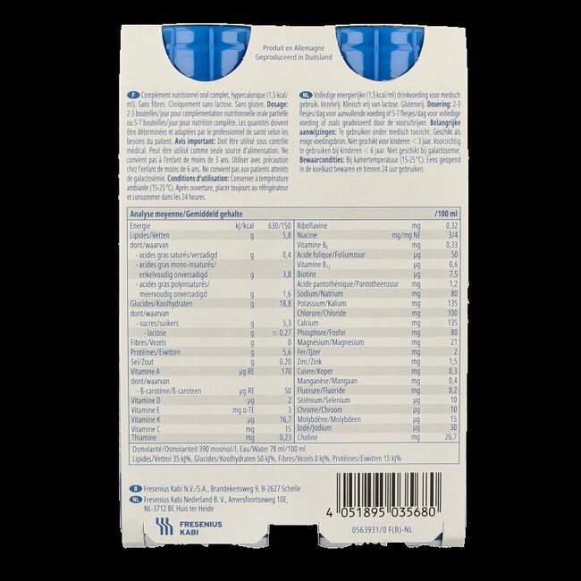 Fresubin Energy drink tropische vruchten 200ml 4 Stuks