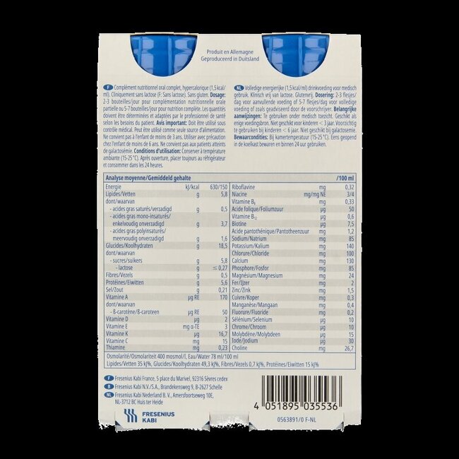 Fresubin Energy Drink Chocolat 200 ml 4 unités