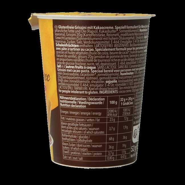 Schar Milly grissini & chocolate sticks glutenvrij 52 Gram