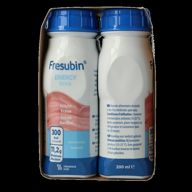 Fresubin Energy drink aardbei 200ml 4 Stuks