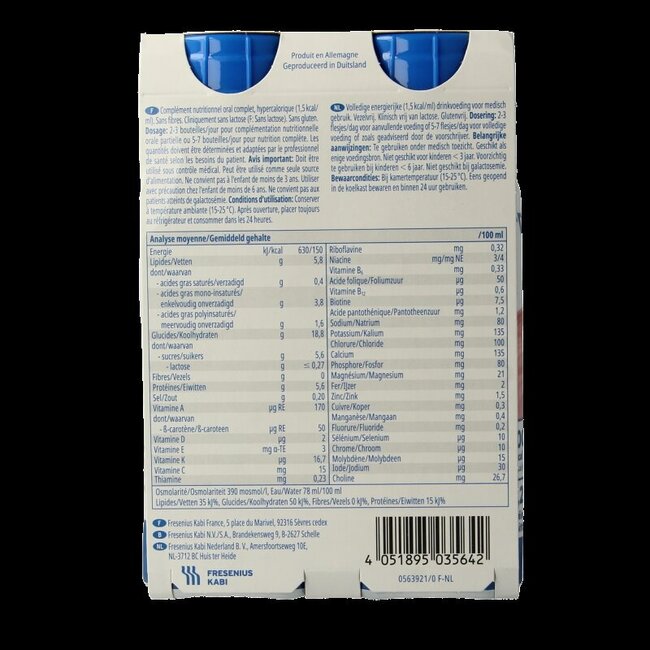 Fresubin Energy drink aardbei 200ml 4 Stuks