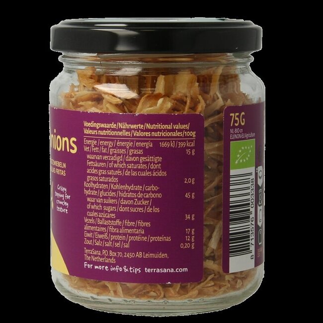 TerraSana Indonesische gebakken uitjes bio 75 Gram