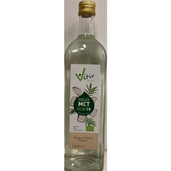 MCT olie C8 coconut pure 99% caprylic acid 1 Liter