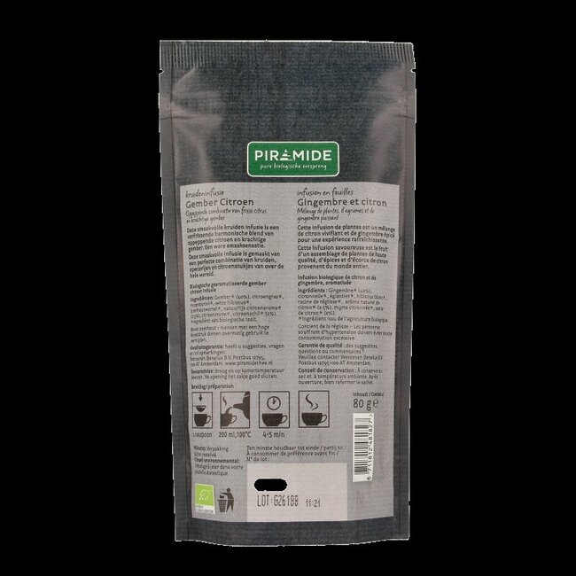 Piramide Gember citroen bio 80 Gram