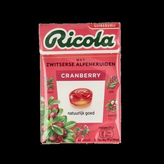 Ricola Ricola Cranberry suikervrij doosje 50 Gram