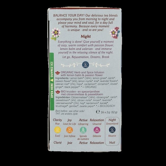 Shoti Maa Dreamland lemon balm, valerian & pass flower bio 16 Zakjes