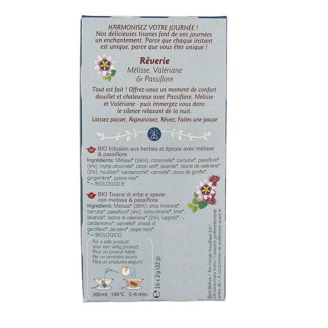 Shoti Maa Dreamland mélisse, valériane et passiflore bio 16 sachets