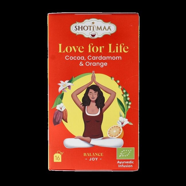Shoti Maa Love for life cocoa, cardamom & orange bio 16 Zakjes