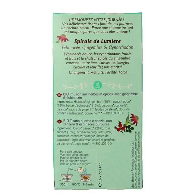 Shoti Maa Lifespring échinacée, gingembre & cynorrhodon bio 16 sachets