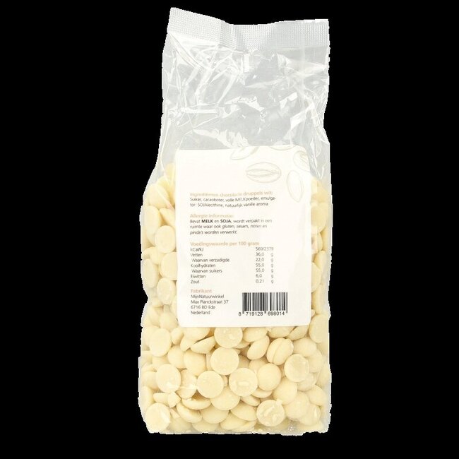 MijnNatuurwinkel Chocolade druppels wit 400 Gram