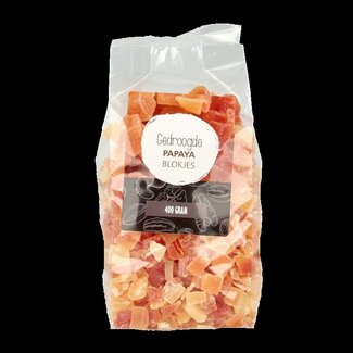 MijnNatuurwinkel MijnNatuurwinkel Papaya blokjes gedroogd 400 Gram