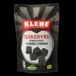 Klene Klene Dubbelzout dobbelstenen suikervrij zakje 110 Gram