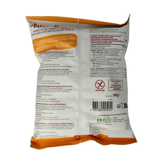 Chips de lentilles et oignon bio Pain des Fleurs 50 g